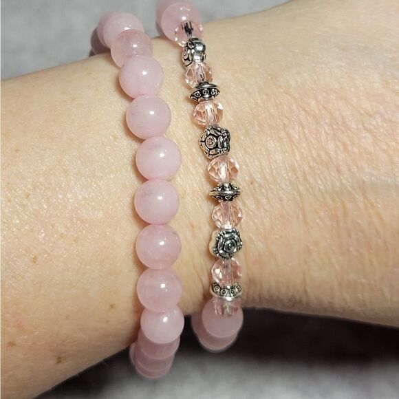 Galilea Rose Quartz Pendant and Bracelets - Picture 2 of 16
